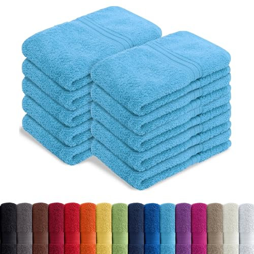 AR Line 10er Pack Gästetücher/Gästehandtücher 30x50 cm 100% Baumwolle 500 g/m², in Farbe: Türkis