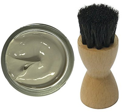 Woly Shoe Cream wax polish 50ml & brush variation - Taupe