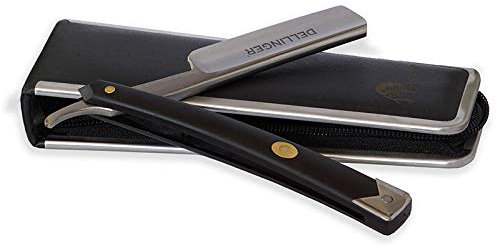 TITAN Access Dellinger 7/8 Rasiermesser & schwarzer Kunststoffgriff & Klinge aus Carbon-Stahl (Nicht-rostfrei) Stahl