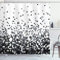 ABAKUHAUS Geometrisch Duschvorhang, Squares Graustufen, Stoffliches Gewebe Badezimmerdekorationsset mit Haken, 175 x 240 cm, Grau Dunkelgrau Weiß