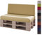 sunnypillow Palettenkissen mit abnehmbarem Bezug Kaltschaum Palettenauflage Palettenpolster Palettensofa Sitzkissen Rückenlehne Indoor Outdoor 2er Set 120 x 80 Sandfarben