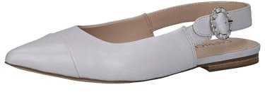CAPRICE Damen Slingpumps aus Leder Spitz, Grau (Lt.Blue Perl), 38.5 EU