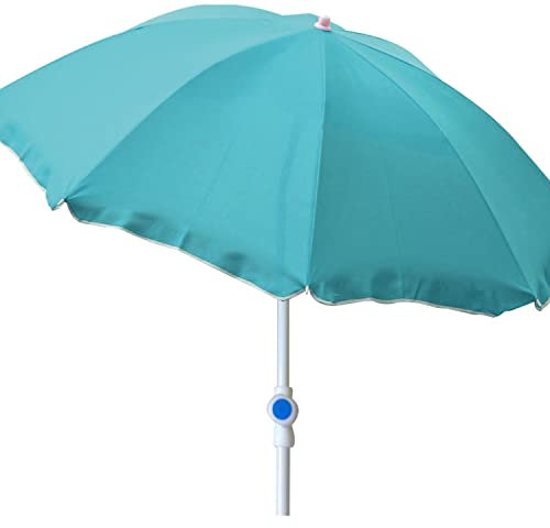 FineHome Ø2m Strandschirm Sonnenschirm Schirm Gartenschirm knickbar Polyester petrol mit UV Schutz