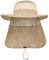 LCZTN Gorra de safari con protección solar UPF 50+ para hombre, ala ancha, para pesca, senderismo, con solapa para el cuello, para trabajo en el jardín, Caqui, altoa única/XL