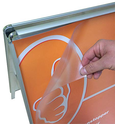 4x DIN A1 594 x 841 mm – Ersatzfolie Schutzfolie Folie für Kundenstopper, Plakatrahmen, Wechselrahmen, Klapprahmen oder Plakatständer – mit Antireflex und UV Schutz – Dicke 0,5mm.