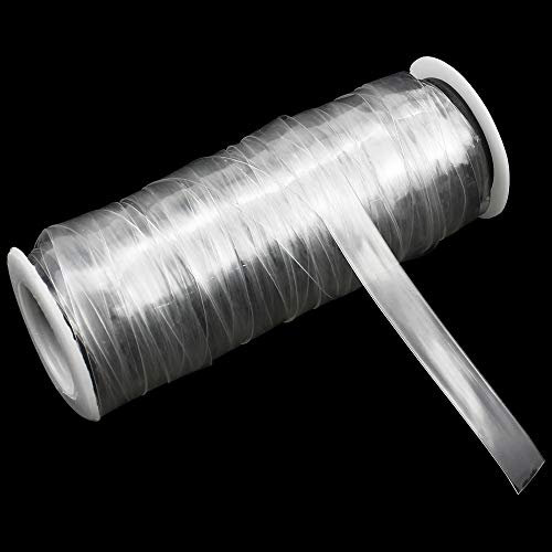 DXLing 12 Meter TPU Transparent Elastische Bänder Leichtgewicht Gummilitze 1cm Breite Streckbar Elastische Bänder für BH-Träger Unterwäsche WindelnStoff Nähprojekt