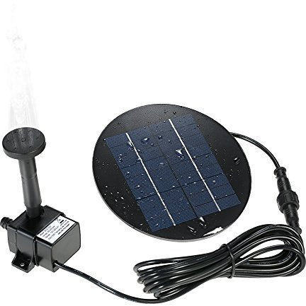 Riloer Solar Springbrunnenpumpe, 9 V 3 W Hochleistungs-Solarteichpumpe, Solarbetriebener Springbrunnen, bürstenloses Tauchwasserpumpen-Kit