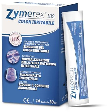 Zymerex IBS Colon Irritabile | 14 buste | Regolarizza le funzioni intestinali | Ripristina la normale flora intestinale | Simeticone e gomma di guar | Senza glutine e lattosio