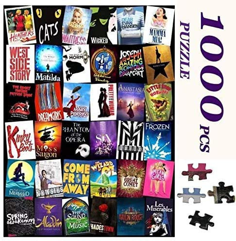 Custom Broadway Musical Theater Large Jigsaw Puzzles for Adults Kids 1000 Pieces Intellectual Puzzles Personalized Gift DIY Toys Puzzles for Relaxation,Meditation,Home Decoration 27.6x19.7 Inches