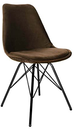 Kick Collection Esszimmerstühl Velvet - Samt - Kaffee braun - Modern und Hochwertig - Samtstoff und Metall - Erhältlich in vielen Farben