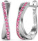 YOURDORA Creolen Silber Damen Klein Ohrringe 925 Silber Rhodiniert Kreolen 15mm mit Zirkonia aus Österreich (Weißgold - Rosa)