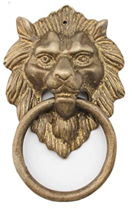 Battenti per Porta a Testa di Leone per Porta d'ingresso, Campanello di Benvenuto Vintage/Maniglia per Porta Esterna/Anelli per cancelli in Legno Centri da 2,2 Pollici, con Viti