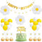 Daisy Birthday Party Decorations Girl with Happy Birthday Banner Cake Topper Balloons for Daisy Flower Boho Party Supplies