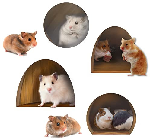 OLYCRAFT Hamster Thema Wandaufkleber Hamster Wandaufkleber Hamster PVC Wanddekoration Aufkleber Tier Zartes Design Für Wohnzimmer Schlafzimmer Tier 120x420mm