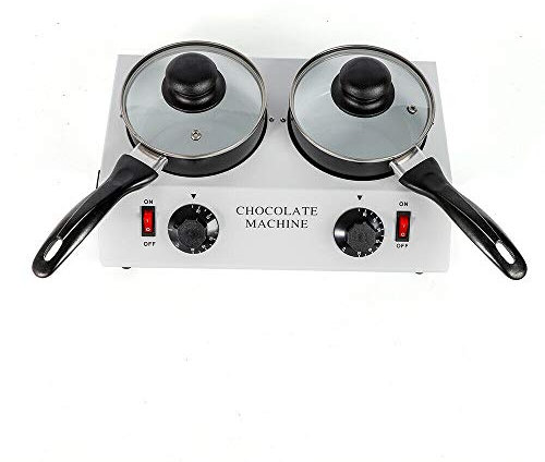 2 * 40W Chocolate Tempering Machine with 1 Ceramic Non-Stick Pot 1kg Electric Heated Chocolate Melter Heater