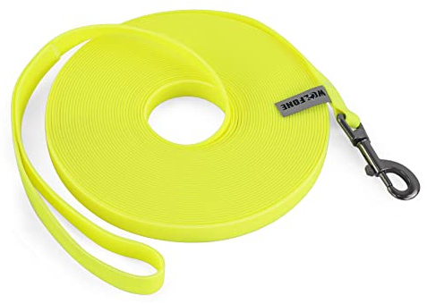 Wolfone 6m gelb Schleppleine für Hunde | Wasserdicht, Strapazierfähig, Pflegeleicht, Für Rückruf, Schwimmen, Camping, Strand, Jagd