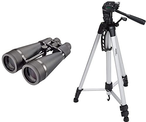 Opticron 30151 Oregon Observation 20x80 Binocular, Black & Amazon Basics 152-cm (60-Inch) Lightweight Camera, DSLR and Binocular Tripod with Bag