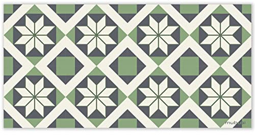 mubusi Alfombra Vinílica Cocina Salón - Varios Tamaños - (Sur Verde 40x80 cm)