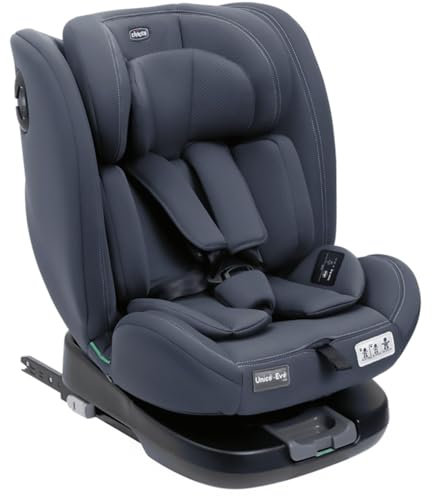 Chicco Unico Evo I-Size, gewicht 0-36 Kg, für Kinder von 40 bis 150 cm, homologiert ECE R129/03, Isofix 360° drehbar und neigbar, Gruppe 0+/1/2/3 von 0 bis 12 Jahren, Blau
