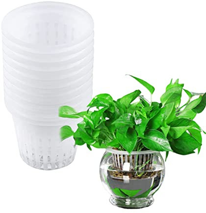 QmjdDymx Orchid Pot, 10 Pack Garden Orchid Pots With Holes, Plastic Orchid Planter, Breathable Slotted Flower Plant Nursery Pot for Indoor Outdoor, Bottom Diameter-5.5cm (Black)