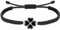J.Endéar Kleeblatt Armband für Damen Mädchen Silber 925 Vierblättriger Glücksbringer mit Klee Schmuck handgefertigt Geflochtene Kordel Armband Verstellbares Geschenk, Schwarz