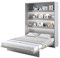 MEBLINI Schrankbett Bed Concept - Wandbett mit Lattenrost - Klappbett mit Schrank - Wandklappbett - Murphy Bed - Bettschrank - BC-12-160x200cm Vertikal - Grau Matt