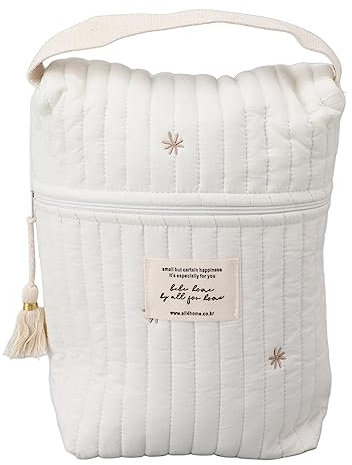 Wickeltasche aus Baumwolle mit Süßem Quilt-Stickmuster, Wickeltasche für Kinderwagen, Reißverschlusstasche für Flasche, Feuchttücher, Schnuller (Stern)