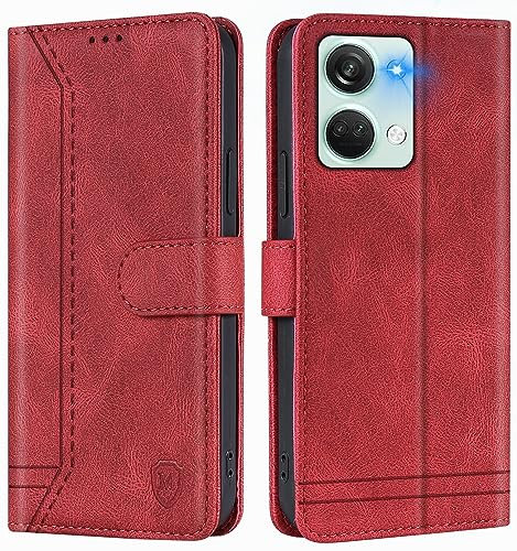 GoodcAcy Handyhülle für OnePlus Nord 3/OnePlus Ace 2V Hülle Handyhülle Leder Klappbar Schutzhülle Tasche Wallet Brieftasche Cover Flip Case für OnePlus Nord 3/OnePlus Ace 2V Klapphülle Rot