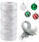 VEGCOO Fil Noel Métallique Cordon 1,5 mm x 100m Corde et 20 Cordes à étiquettes de Loisirs Créatifs pour Bijoux Décoration de Noël, Emballage de Cadeaux, Loisirs Créatifs (Argenté)