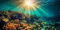 MIRRORANG 91x41cm Unterwasser-Thema Aquarium Aquarium Hintergrund Sonnenschein Korallenriff Unterwasserwelt Aquarium Poster Hintergrund