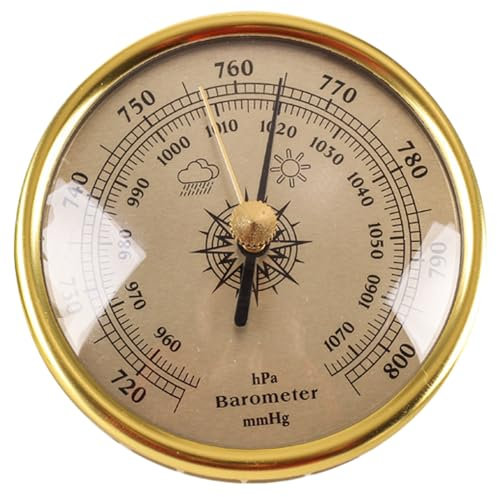 Barometer Adjustable 3in Barometric Pressure Gauge Clear Scaled Weather Barometer with Hanging Hole Portable Barometer for Indoor Outdoor Wall Fishing Barometers for the Home Wall Barometric Pressure