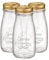 Bormioli Rocco 3X 400ml Quattro Stagioni Glasflaschen mit Schraubdeckel - Klar Wiederverwendbar Saft Wasser Smoothie Getränk Kühlschrank Lagerbehälter
