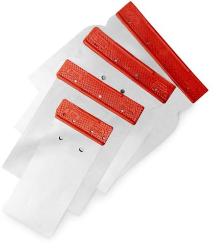 PENNELLIFICIO 2000 | Juego de 4 espátulas japonesas profesionales de acero inoxidable, agarre ergonómico, ideal para estuco, ancho 60/80/100/120