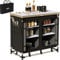 BAKAJI Armario para cocina, mesa de camping, picnic, cocina negra compacta, portátil y plegable con marco de aluminio, bolsa para el transporte y compartimentos interiores (100 x 48 x 84 cm)