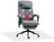 Vinsetto Conjunto de Oficina Incluye 1 Silla de Masaje Reclinable con 6 Puntos de Masaje y Función de Calefacción 66x76x112-120 cm y 1 Alfombra Protectora de Suelo 90x120 cm Gris y Transparente