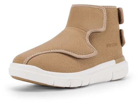 FitVille Extra Weite Warme Hausschuhe Senioren Damen mit Klettverschluss EasyTop Boots V2 Mocha 39.5 EU X-Weit