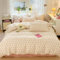 Nayoroom Bettwäsche 155x220 Weiß Rosa Blumen Blümchen Gewaschene Microfaser Bettwäsche Set Romantisch Mädchen Geblümt Bettbezug und Kissenbezug 80x80 cm mit Reißverschluss