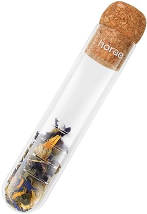 Horae - Infusore per tè e infusi in vetro trasparente microforato - Tappo in sughero - Resistente al calore - Adatto a tutte le tazze e teiere
