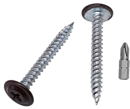 SKIR'CO (50 Stück) lackierte 4,2 x 38 mm selbstschneidende Holzschrauben, Metallschraube, PH modifizierter Flachrundkopf (Schokoladenbraun RAL 8017)