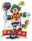 NEU Wand-Deko Clown, Einrad, 1 Stk. ca. 47cm