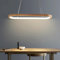 Deliouay Dimmbare Moderne LED Pendelleuchte, LED Büro Holz Hängeleuchte, Esszimmer Esstischlampe Hängend Lampe mit Fernbedienung Moderne Oval Hängelampe, für Wohnzimmer Kücheninsel Leuchten (120 cm)