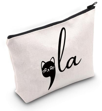 AKTAP Make-up-Tasche mit lustigem Zitat Madam Presidential Gifts, mit Reißverschluss, 2024 Wahlartikel, feministische Geschenke, Cat Comma-py2, MB