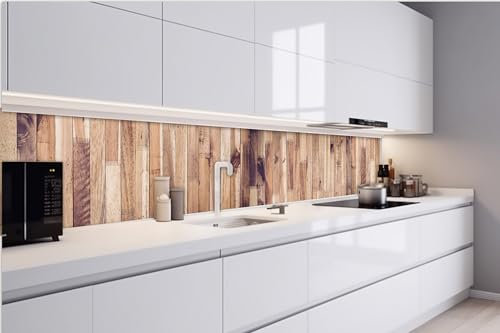 Dimex Küchenrückwand Folie Selbstklebend HOLZWAND 420 x 60 cm | Klebefolie - Dekofolie - Spritzschutz für Küche | Made in EU