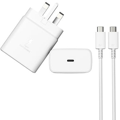 WZ 45W USB C Plug- Fast Charging Adapter USBC Plug UK Fast Charger with C Type Cable- USB C Charger Wall Head Plug Compatible for Samsung Galaxy Series Mobile, iPhone, iPad and Other C Type Devices