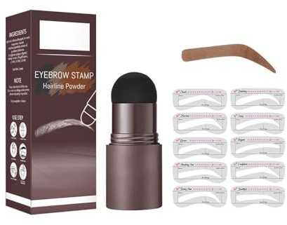 Augenbrauenstempel, Augenbrauen-Zeichenwerkzeug, faule Augenbrauenfüller, Make-up und schweißfestes Augenbrauenkuchen-Haaransatz-Pulver (C, Einheitsgröße)