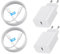 Pack of 2 20 W USB-C Fast Charger + 2 m USB-C to Light-Ning Fast Charging Cable Compatible with iPhone 15/14/13/12 Pro MAX Mini, Sam-Sung Galaxy S23/S22, Air Pods Pro, i-Pad - Compact White Plug