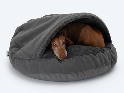 two vizslas Flauschiges Hundebett Kleine Hunde S | 70cm Hundekissen, Plüsch Waschbar Hundesofa, Katzenbett | Unterseite Hundekorb Hundehöhle Wolke | Dog Bed (Dunkelgrau)