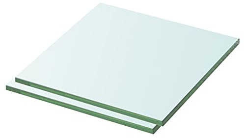 WKIEQACO Regale, 2 Stück, Glasplatte, transparent, 30 x 25 cm, Wandregale und -leisten