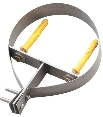 Durlo Chimney Pipe Bracket Metal Wall Strap Adjustable 125mm Diameter Flue Liner Clamp Ring Pipe Hanger Black