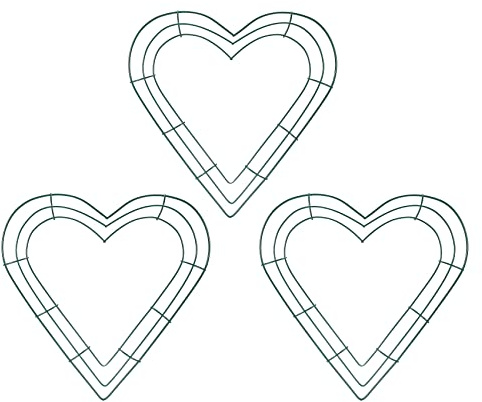 Agmoctz 3 Pack Metall Kranz 12 HerzföRmige Draht Kranz Rahmen für Haus Hochzeit und Valentinstag DIY